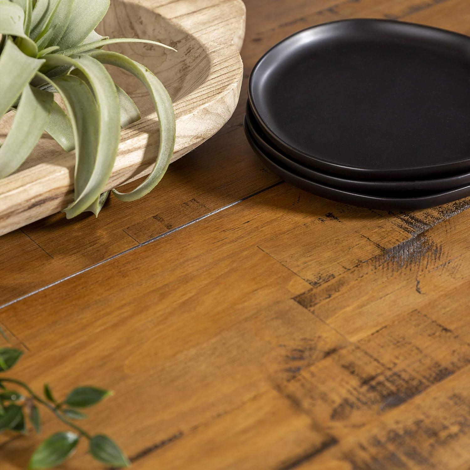 imageWalker Edison Modern Farmhouse Small Kitchen Furniture Dining Room Table Wood 72 Inch Grey and BrownWhite and Rustic Oak