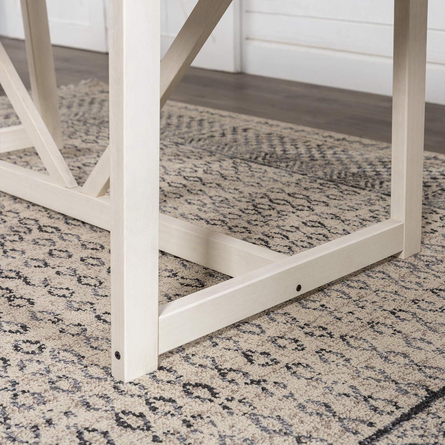 imageWalker Edison Modern Farmhouse Small Kitchen Furniture Dining Room Table Wood 72 Inch Grey and BrownWhite and Rustic Oak