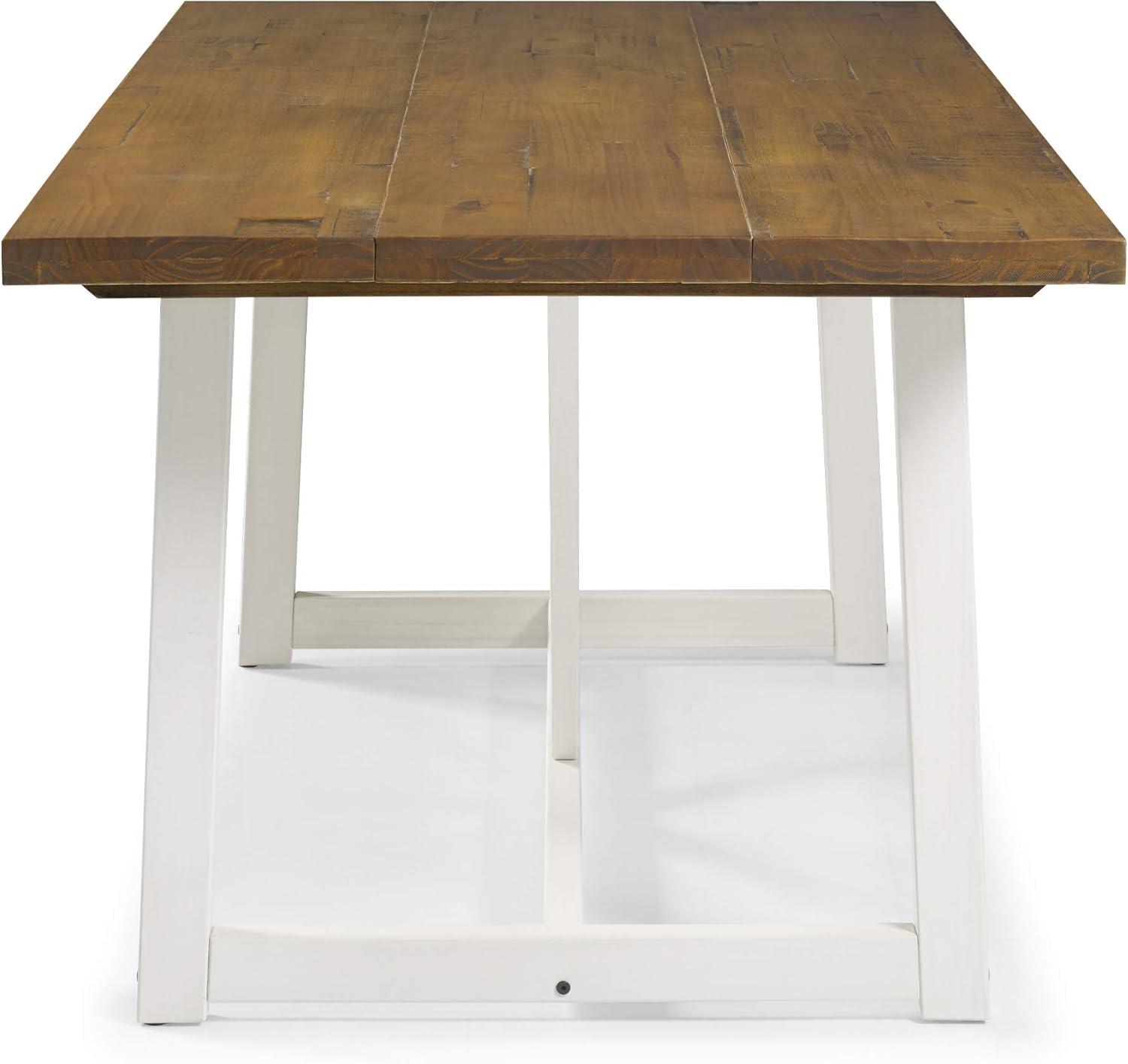 imageWalker Edison Modern Farmhouse Small Kitchen Furniture Dining Room Table Wood 72 Inch Grey and BrownWhite and Rustic Oak