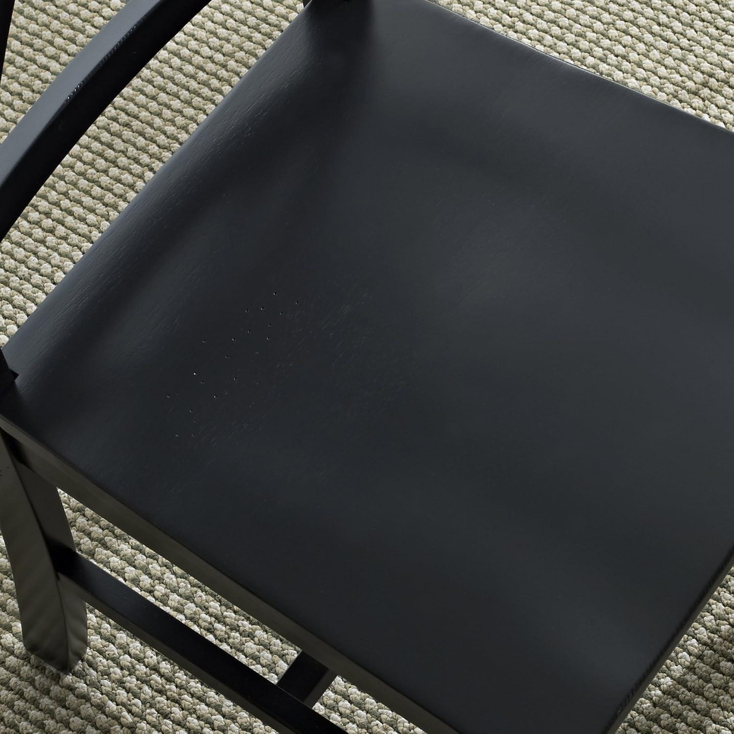 imageWalker Edison Modern Farmhouse Wood XBack Armless Dining Chairs Kitchen Set of 2 BlackBlack