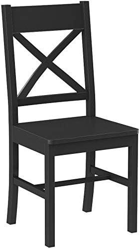 imageWalker Edison Modern Farmhouse Wood XBack Armless Dining Chairs Kitchen Set of 2 BlackBlack