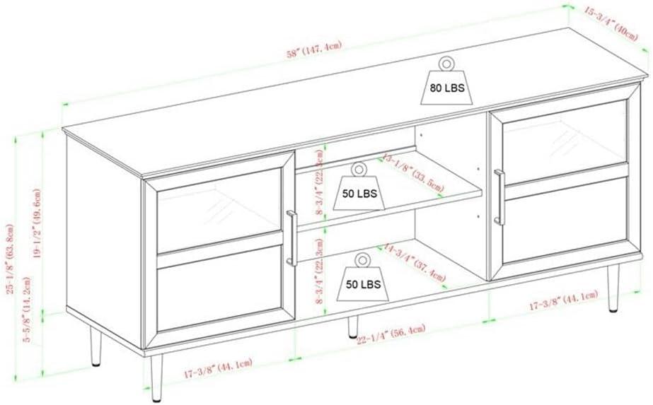imageWalker Edison Modern Farmhouse Wood and Glass TV Stand with 2 Cabinet Doors for TVs up to 65quot Flat Screen Universal TV Console Living Room Storage Shelves Entertainment Center 58 Inch Dark WalnutRustic Oak