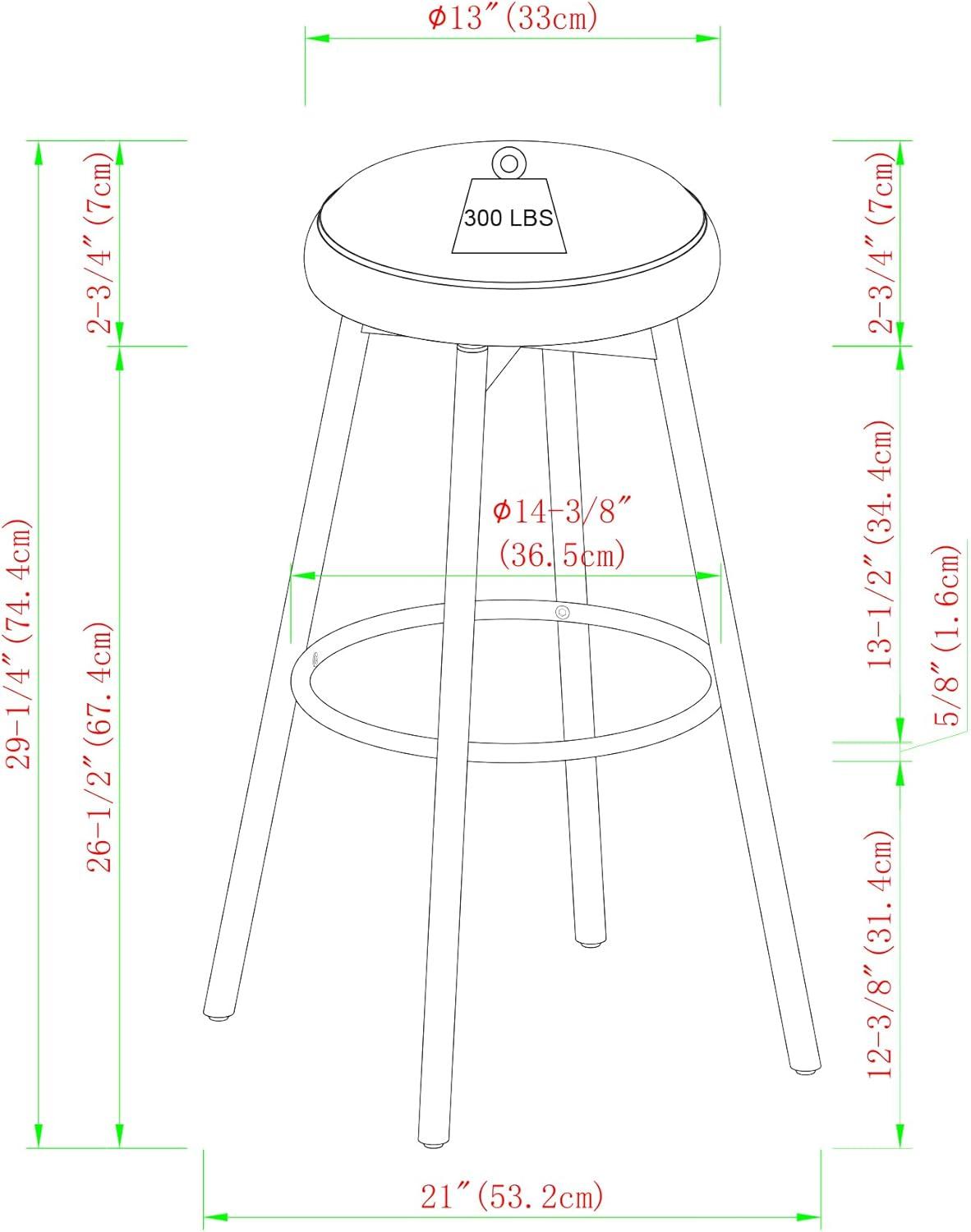 imageWalker Edison Modern Glam 2Piece Metal and Faux Velvet Bar Stools Set of 2 RustRust