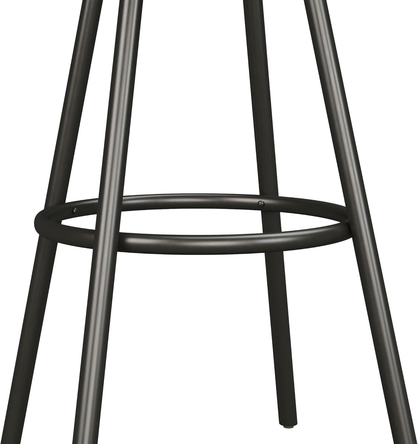 imageWalker Edison Modern Glam 2Piece Metal and Faux Velvet Bar Stools Set of 2 RustRust