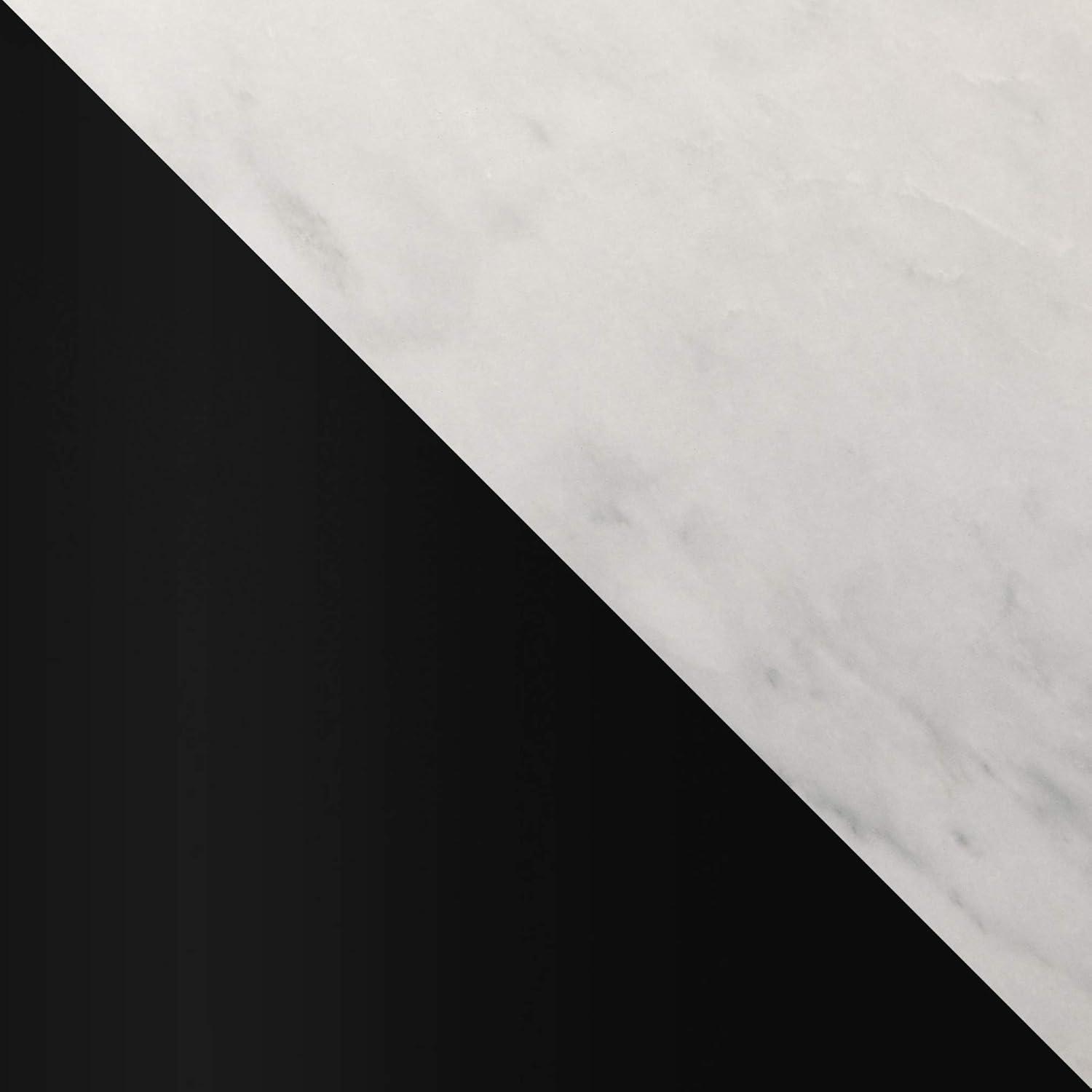 imageWalker Edison Modern Glam Round Accent Faux White Marble Coffee Table with Gold XBase 36 InchWhite Faux MarbleBlack