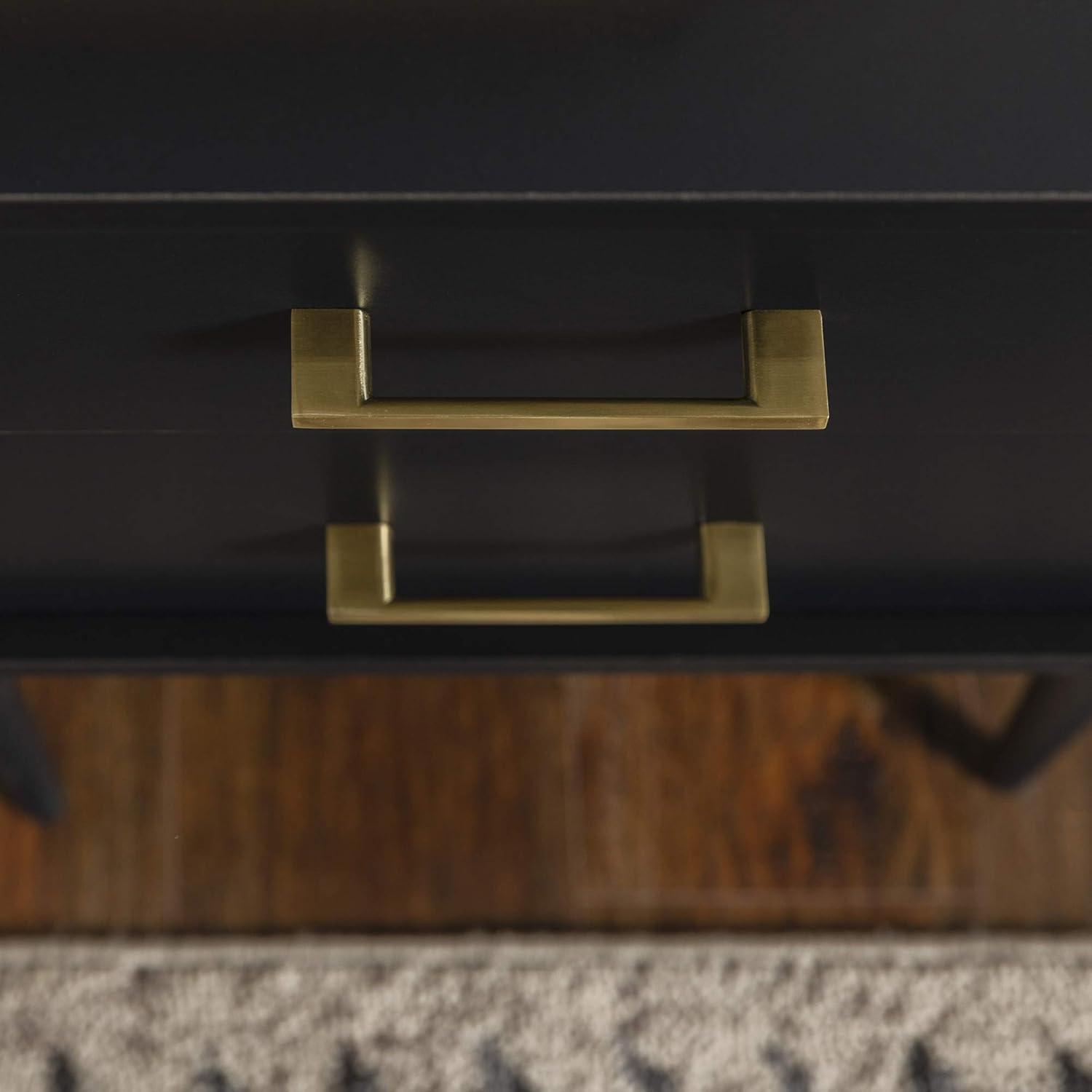 imageWalker Edison Modern Olivia 2Drawer Rectangle Nightstand Bedroom Side Table Living Room Small End Accent Table 20 Inch BlackBlack