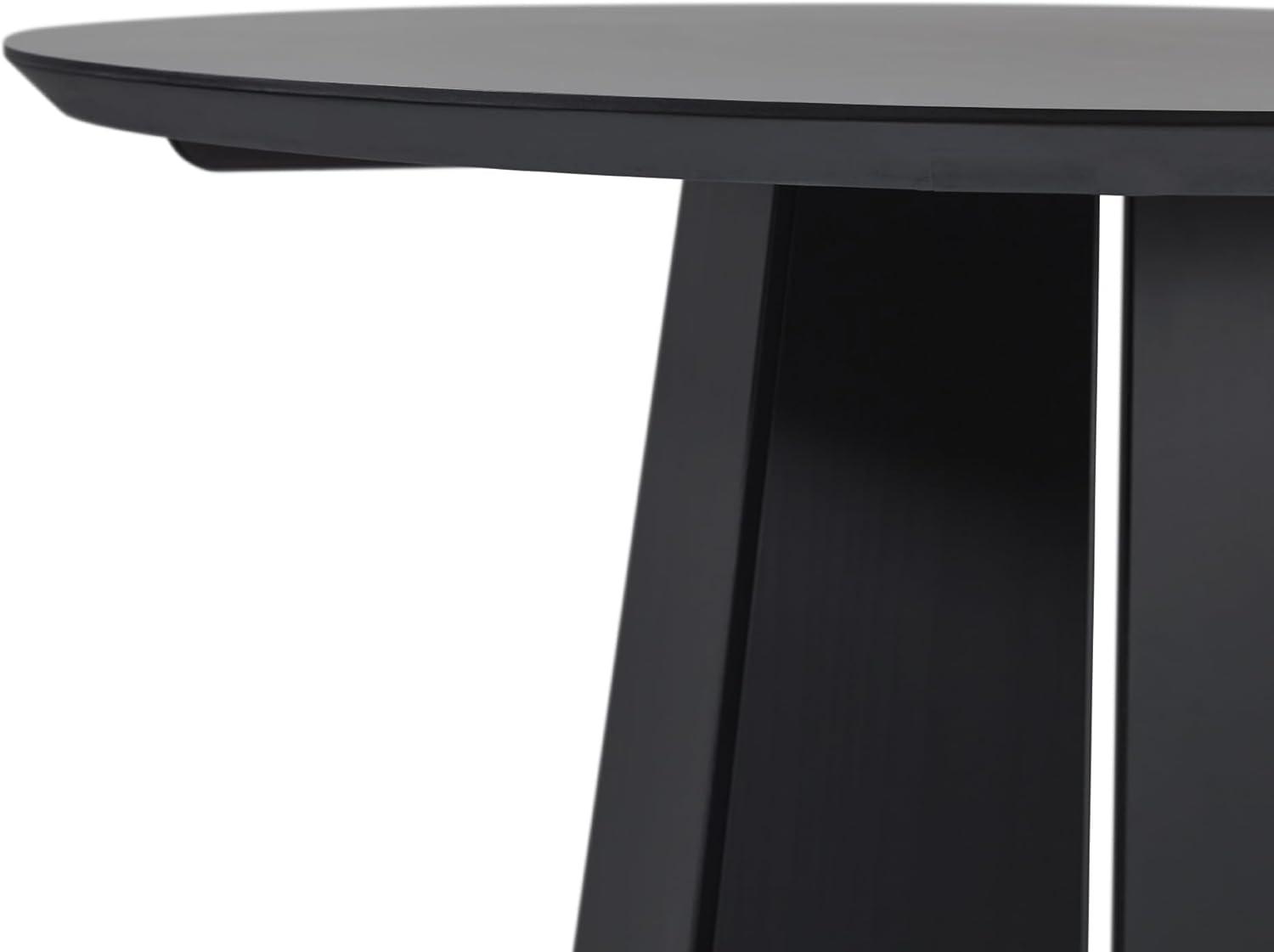 imageWalker Edison Modern PaneledWood Pedestal Base Round Top Dining Table 48 Inch BrownBlack