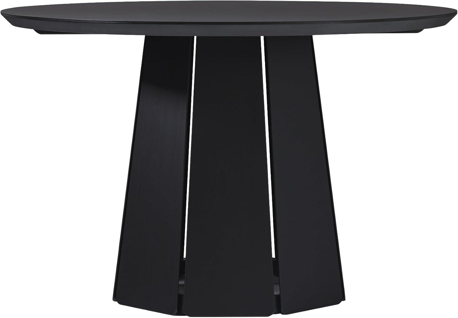 imageWalker Edison Modern PaneledWood Pedestal Base Round Top Dining Table 48 Inch BrownBlack