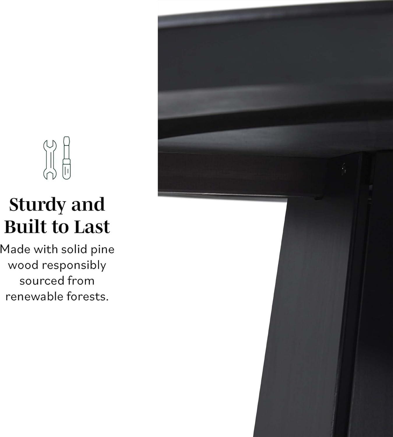 imageWalker Edison Modern PaneledWood Pedestal Base Round Top Dining Table 48 Inch BrownBlack