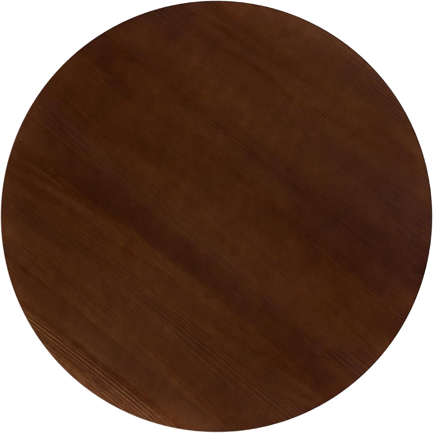 imageWalker Edison Modern PaneledWood Pedestal Base Round Top Dining Table 48 Inch BrownBrown