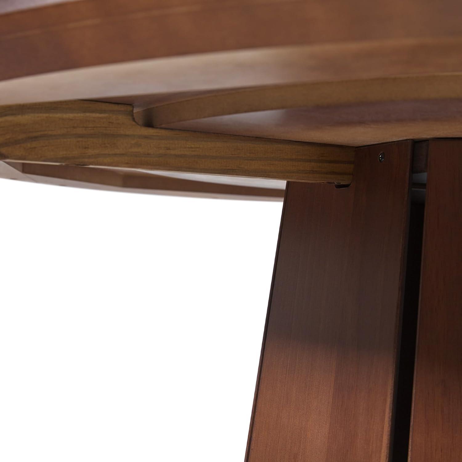 imageWalker Edison Modern PaneledWood Pedestal Base Round Top Dining Table 48 Inch BrownBrown