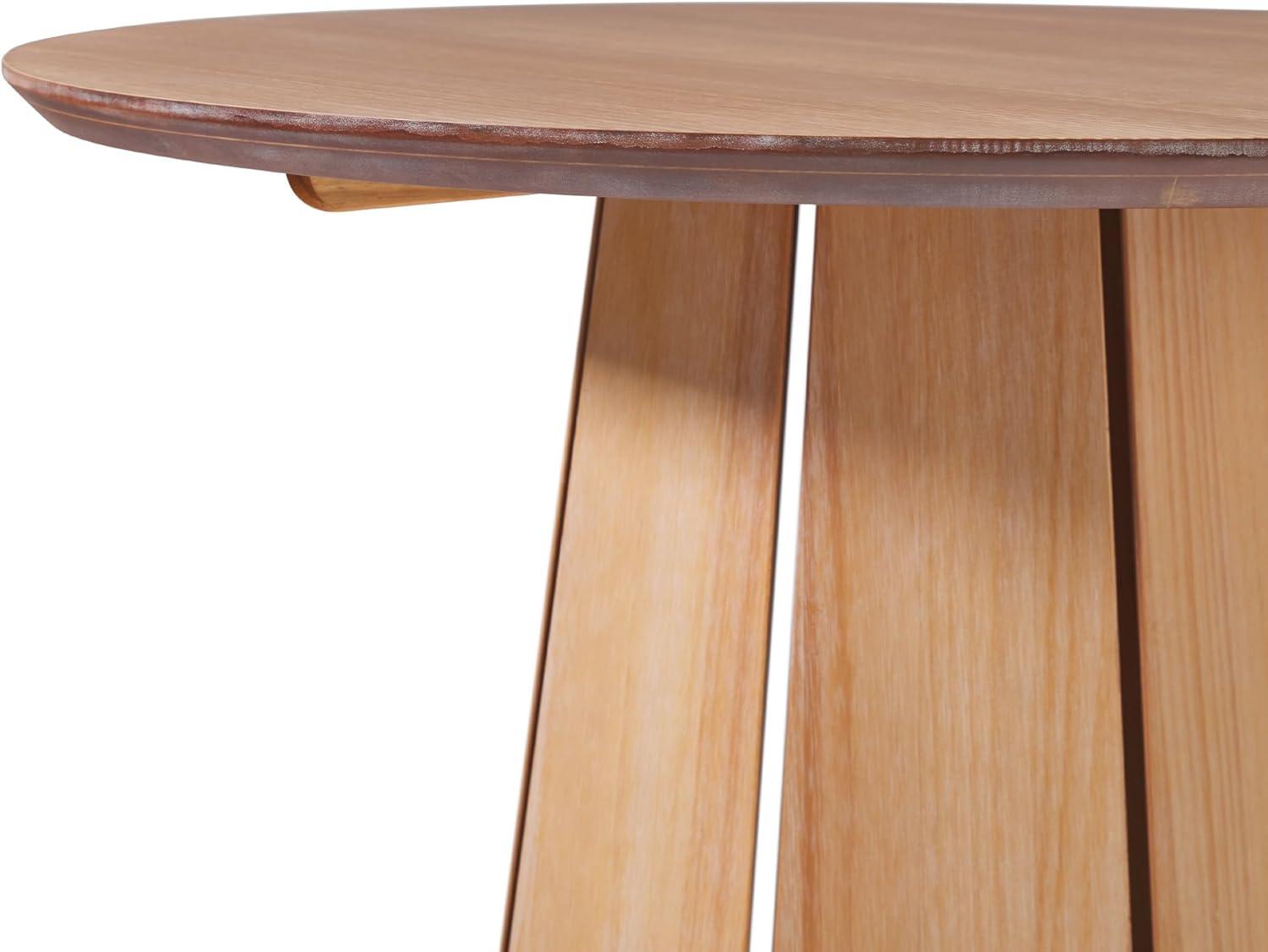 imageWalker Edison Modern PaneledWood Pedestal Base Round Top Dining Table 48 Inch BrownCerused White