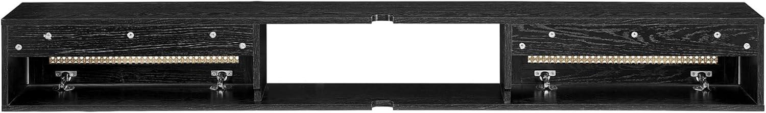 imageWalker Edison Modern Rattan FlipDownDoor WallMounted Floating Stand for TVs up to 65 Inche 58 Inch Coastal OakBlack