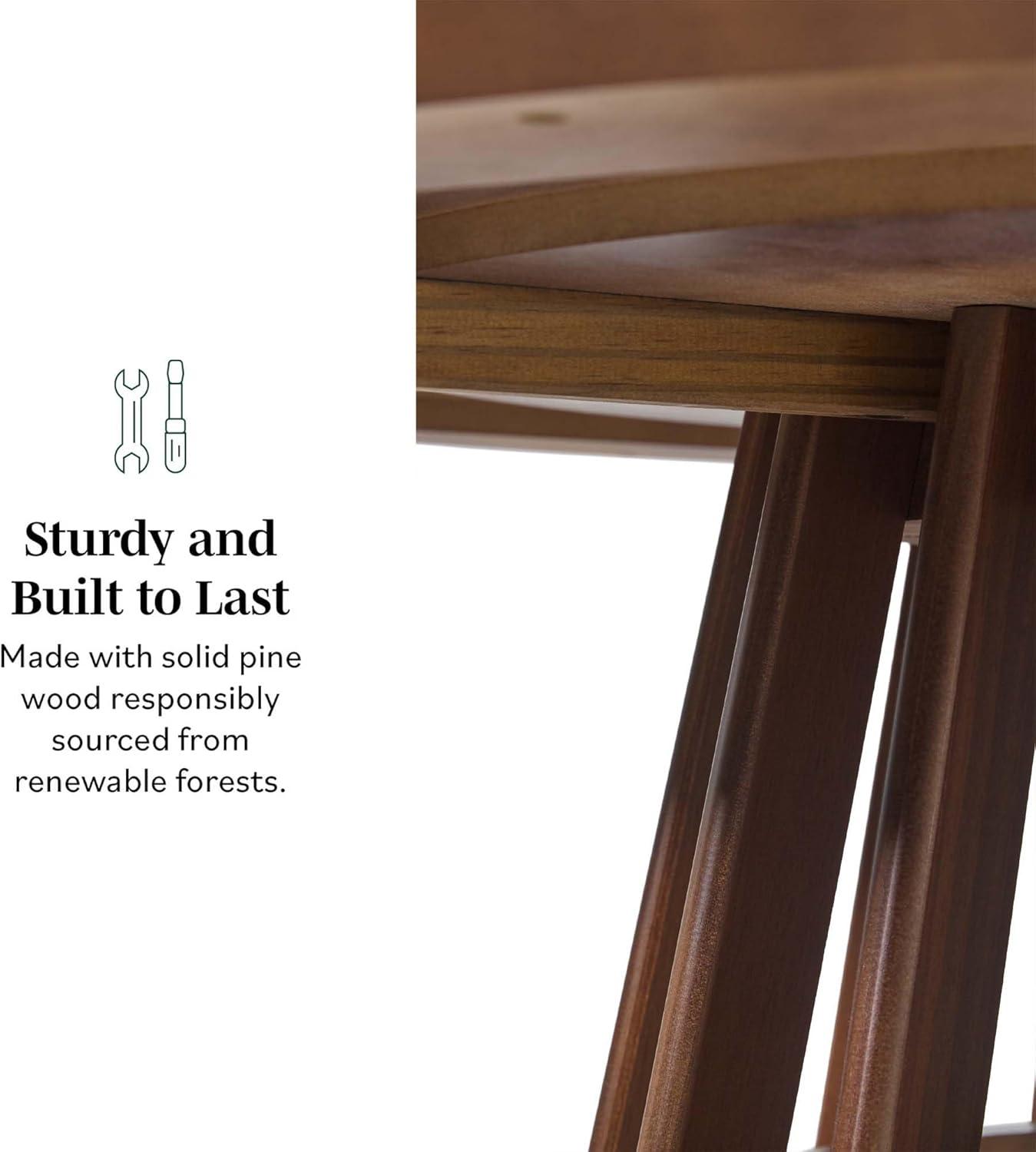 imageWalker Edison Modern Slatted Wood Pedestal Base Dining Table 48 Inch Cerused WhiteBrown