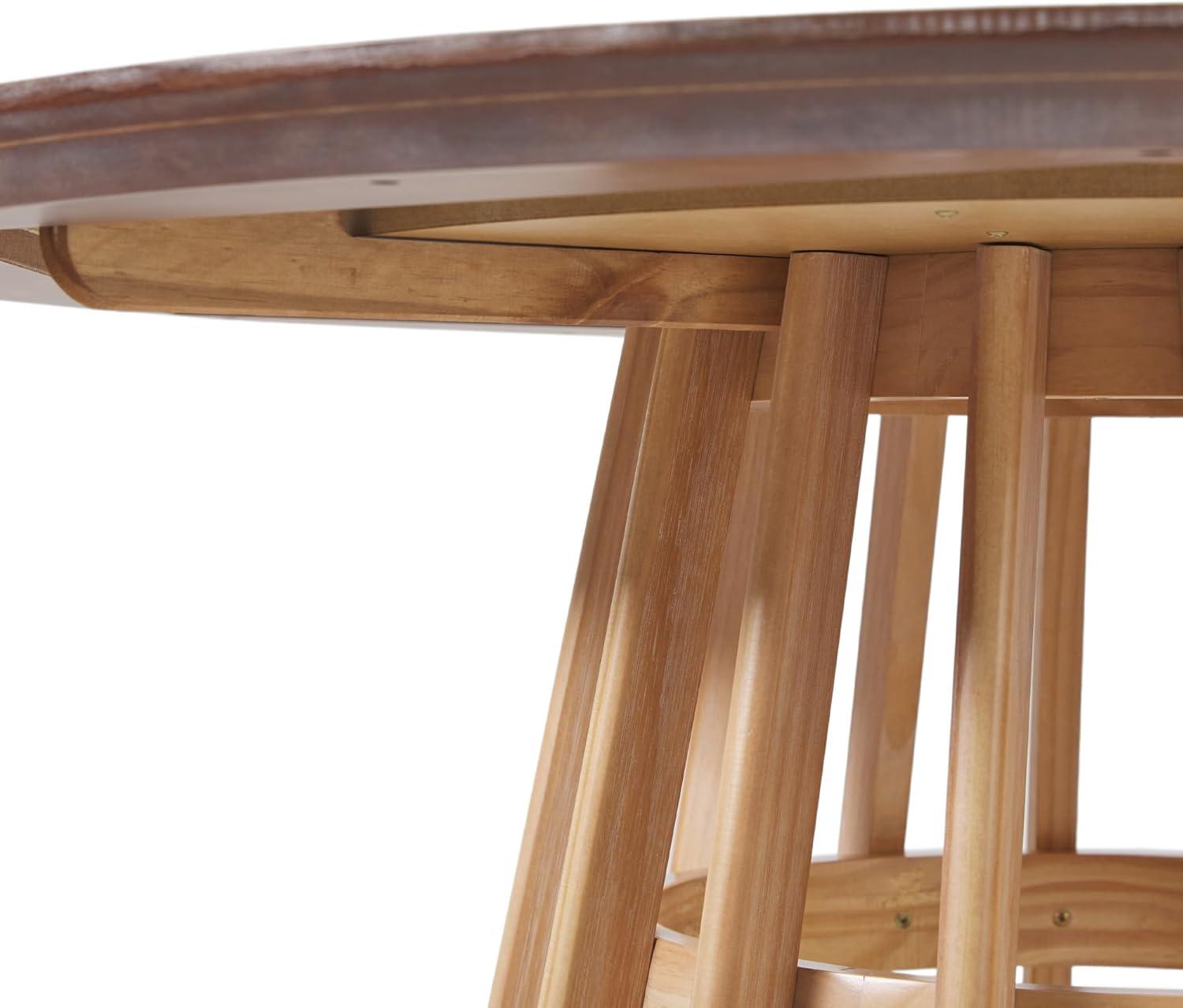 imageWalker Edison Modern Slatted Wood Pedestal Base Dining Table 48 Inch Cerused WhiteCerused White