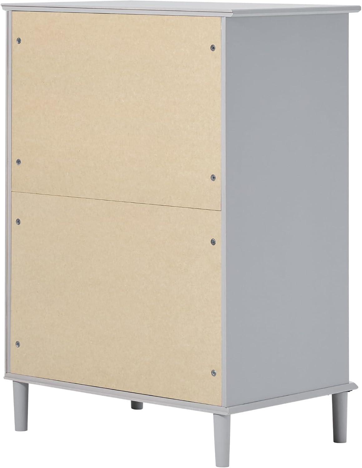 imageWalker Edison Modern Tall 4Drawer Solid Wood Dresser Bedroom Storage Drawer Organizer Closet Hallway 40 Inch CaramelGreyt