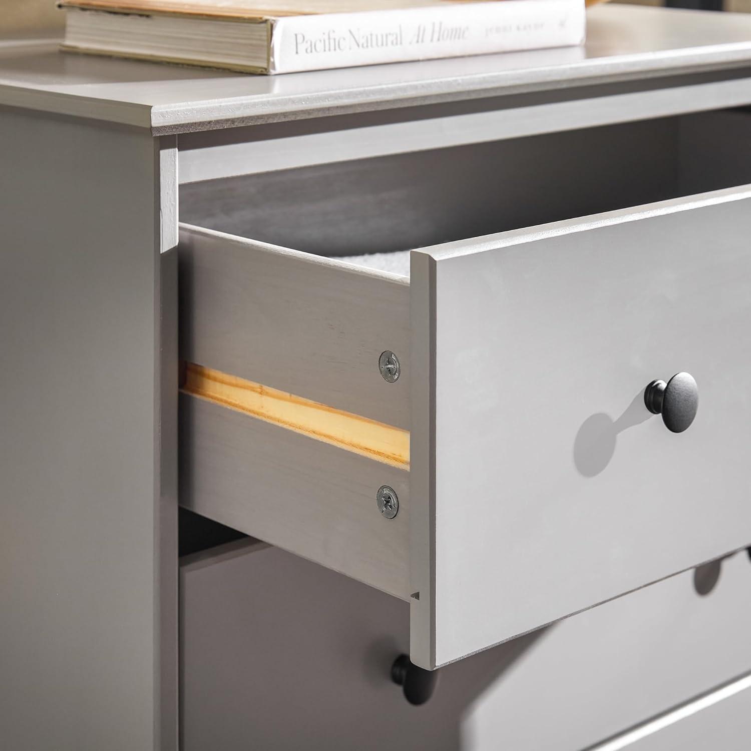 imageWalker Edison Modern Tall 4Drawer Solid Wood Dresser Bedroom Storage Drawer Organizer Closet Hallway 40 Inch CaramelGreyt