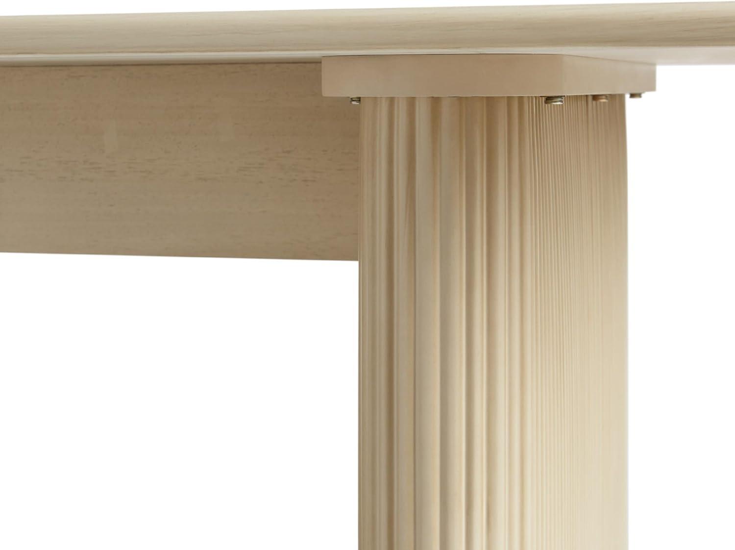 imageWalker Edison Modern Vertical Reeded PlinthBase Dining Table 68 Inch BirchBirch