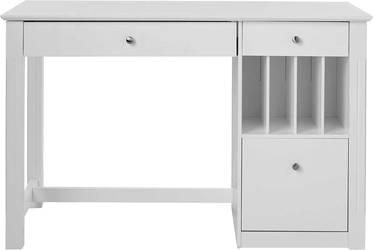 imageWalker Edison Modern Wood Computer Writing Desk Storage File Drawer Office Home Office Workstation Small 48 Inch WhiteWhite