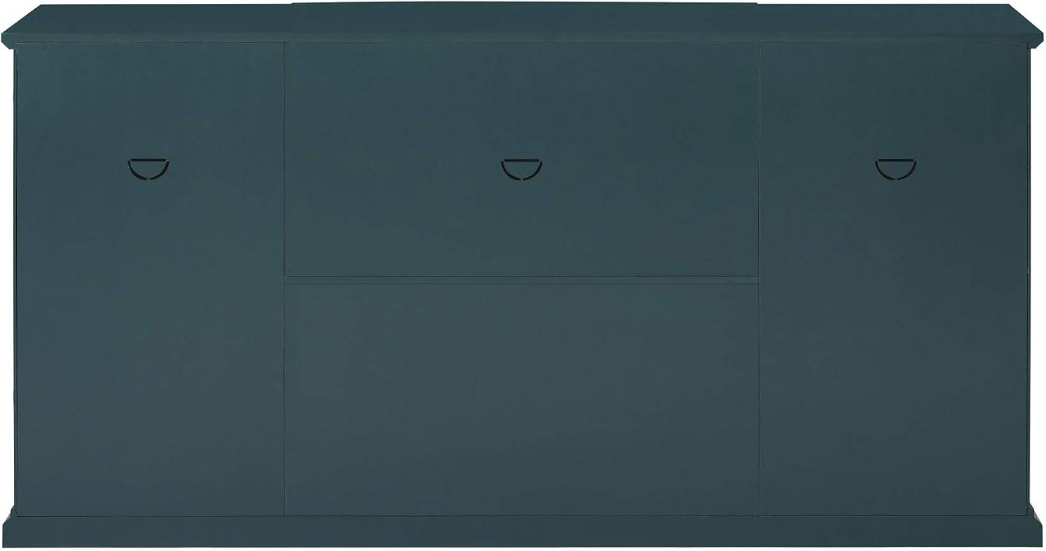 imageWalker Edison Modern Wood Glass Door Buffet Sideboard Living RoomEntryway Serving Storage Cabinet DoorsDining Room Console 60 Inch Dark TealDark Teal