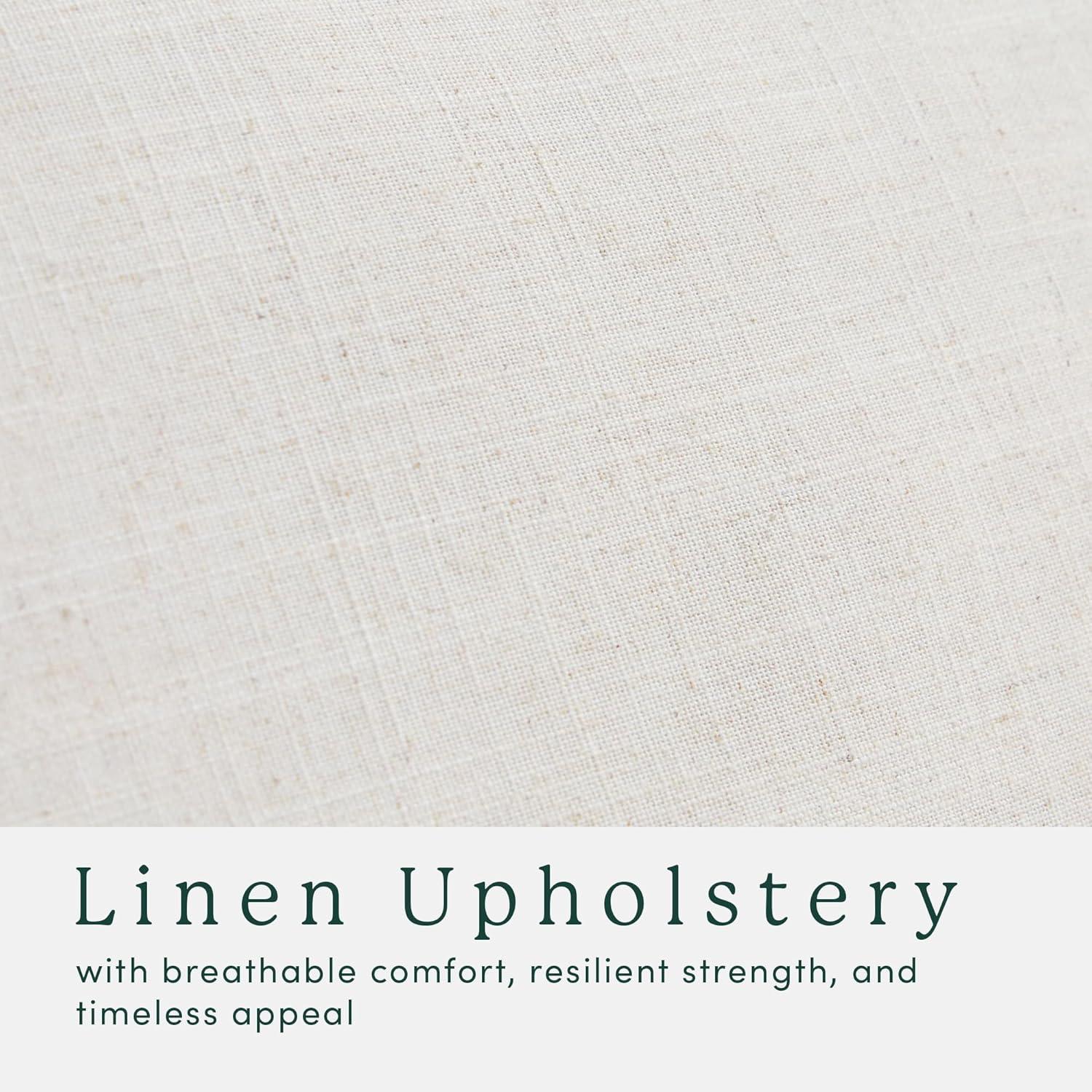 imageWalker Edison Nash Modern Farmhouse Large Oversized Linen Ottoman CreamCream