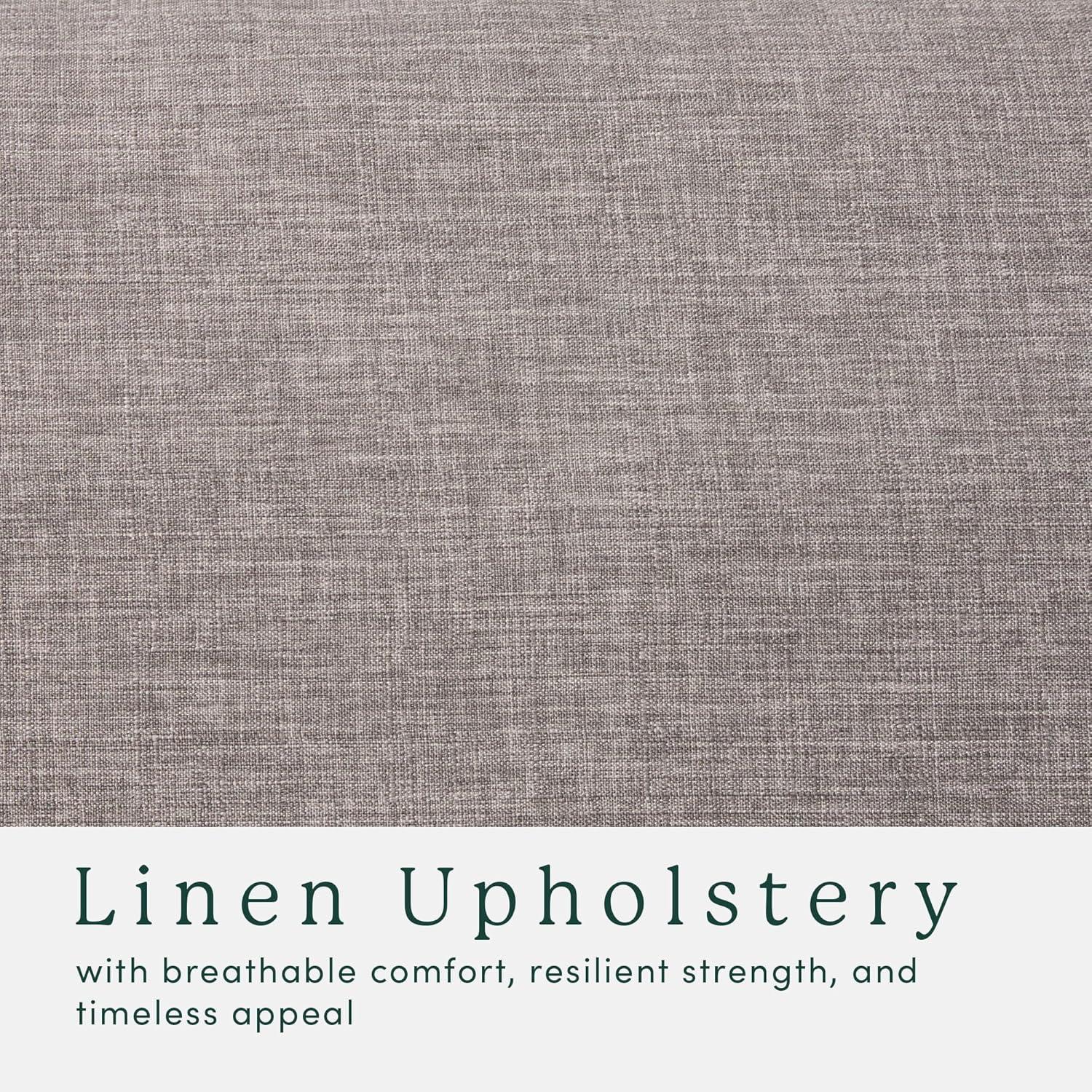 imageWalker Edison Nash Modern Farmhouse Large Oversized Linen Ottoman CreamDark Grey