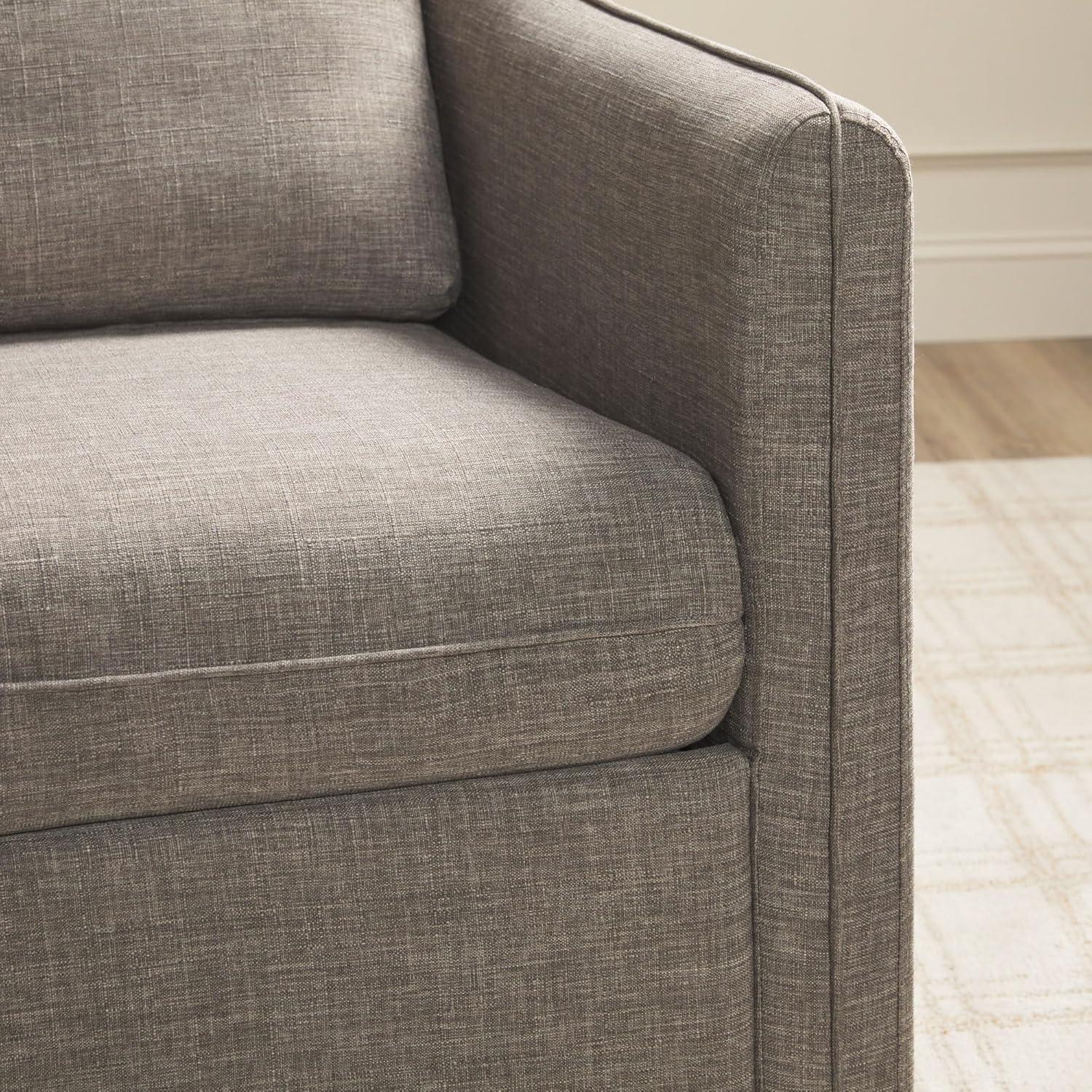 imageWalker Edison Nash Modern Farmhouse Linen Swivel Accent Chair Dark GreyDark Grey