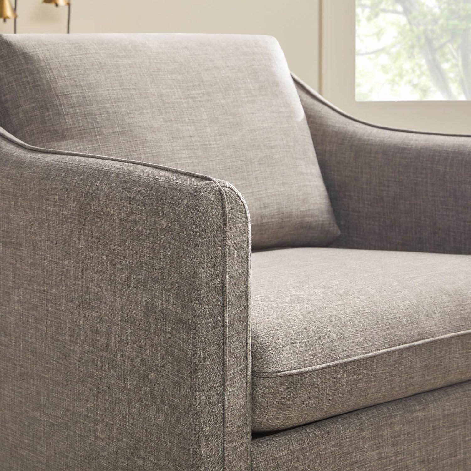 imageWalker Edison Nash Modern Farmhouse Linen Swivel Accent Chair Dark GreyDark Grey