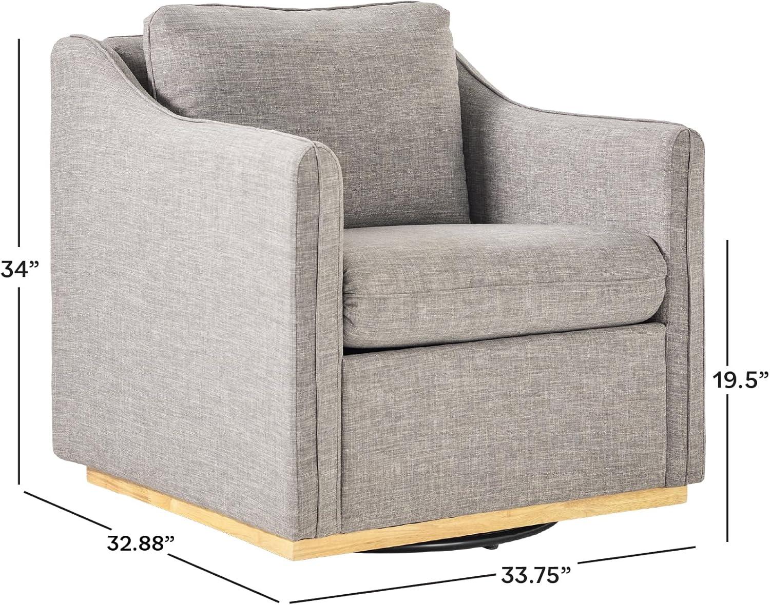 imageWalker Edison Nash Modern Farmhouse Linen Swivel Accent Chair Dark GreyDark Grey