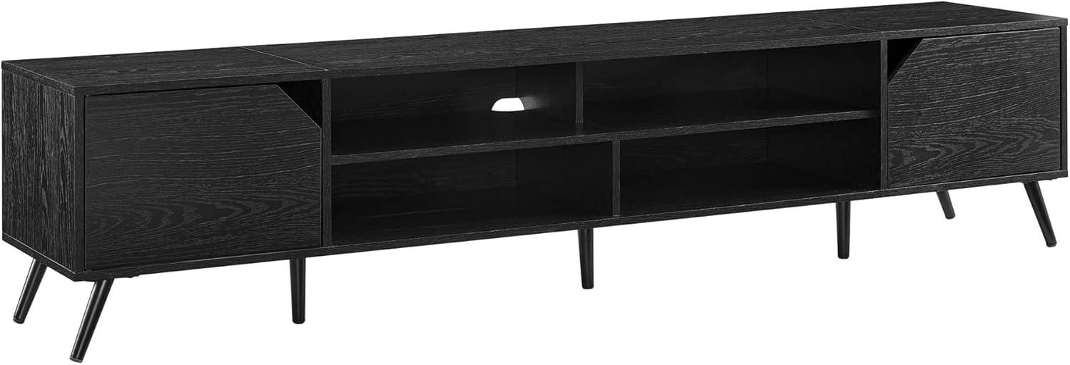 imageWalker Edison Nora Modern Minimal OpenShelf TV Stand for TVs up to 90 Inches 80 Inch Dark WalnutBlack