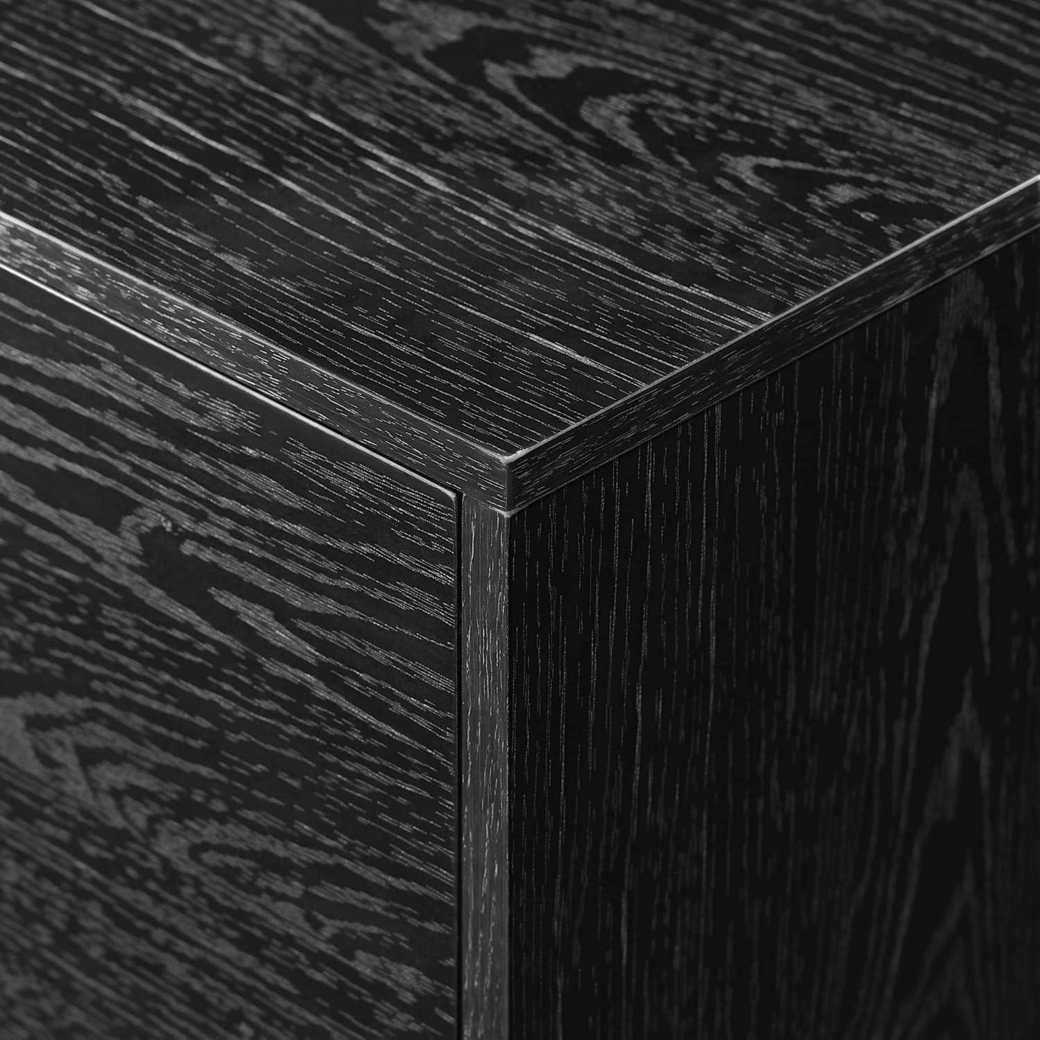 imageWalker Edison Nora Modern Minimal OpenShelf TV Stand for TVs up to 90 Inches 80 Inch Dark WalnutBlack