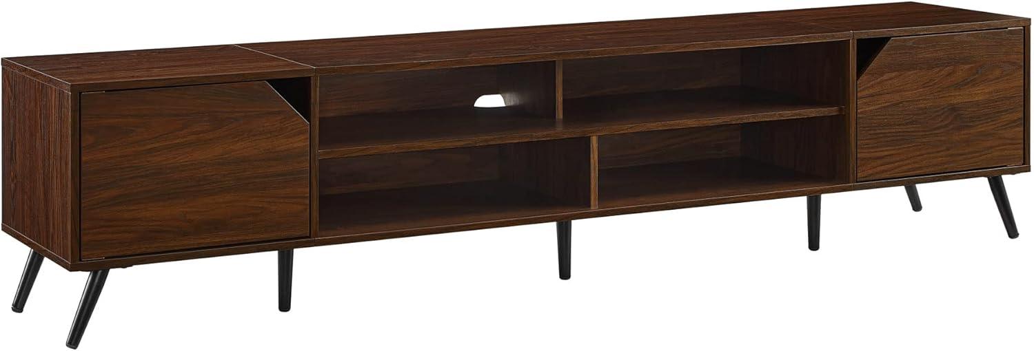 imageWalker Edison Nora Modern Minimal OpenShelf TV Stand for TVs up to 90 Inches 80 Inch Dark WalnutDark Walnut