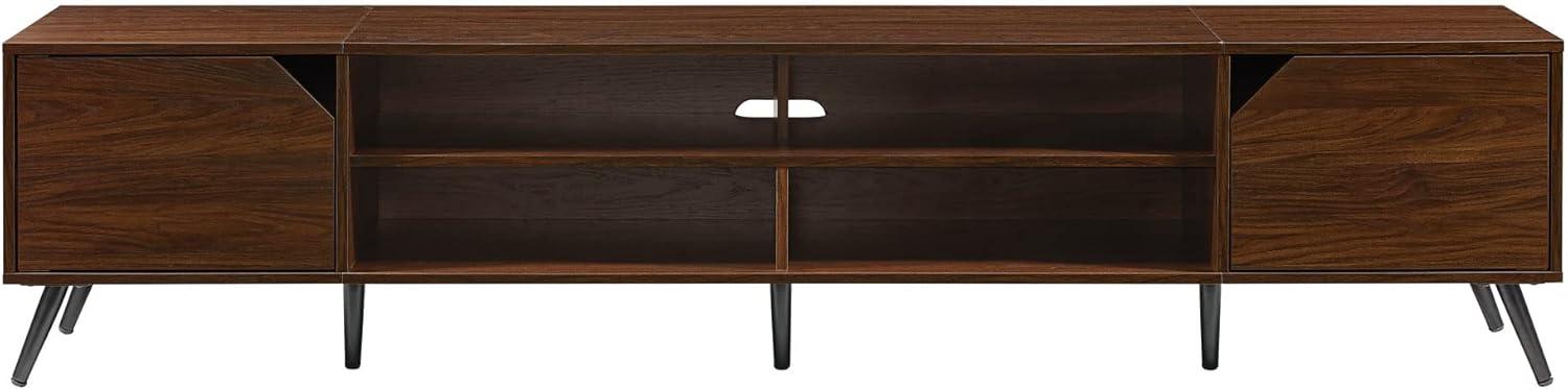 imageWalker Edison Nora Modern Minimal OpenShelf TV Stand for TVs up to 90 Inches 80 Inch Dark WalnutDark Walnut
