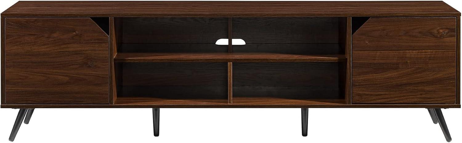 imageWalker Edison Nora Modern Minimal OpenShelf TV Stand for TVs up to 90 Inches 80 Inch Dark WalnutDark Walnut