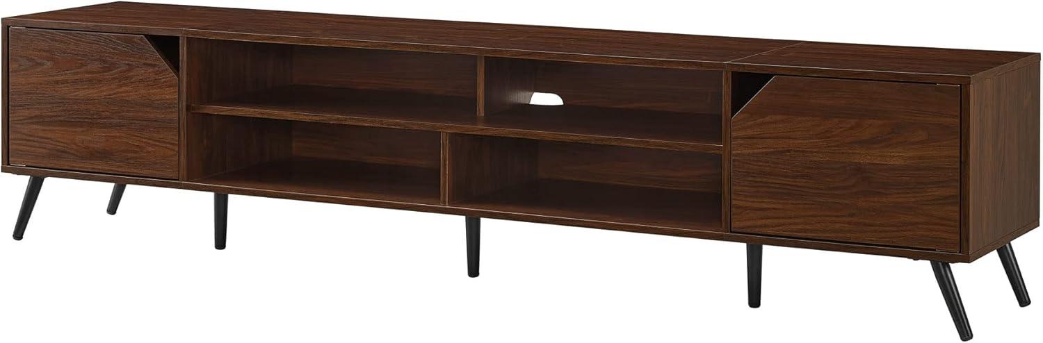 imageWalker Edison Nora Modern Minimal OpenShelf TV Stand for TVs up to 90 Inches 80 Inch Dark WalnutDark Walnut