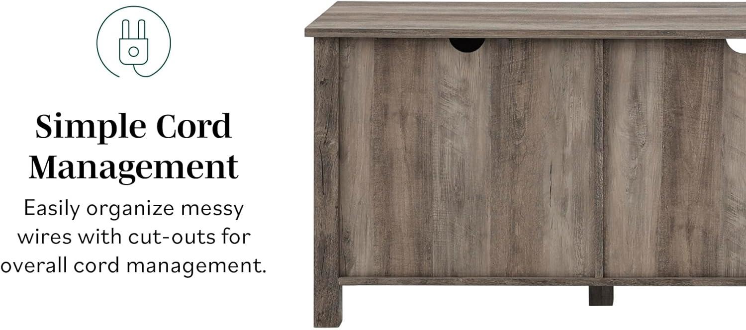 imageWalker Edison Portsmouth Classic 2 Glass Door TV Stand for TVs up to 80 Inches 70 Inch BirchGrey Wash