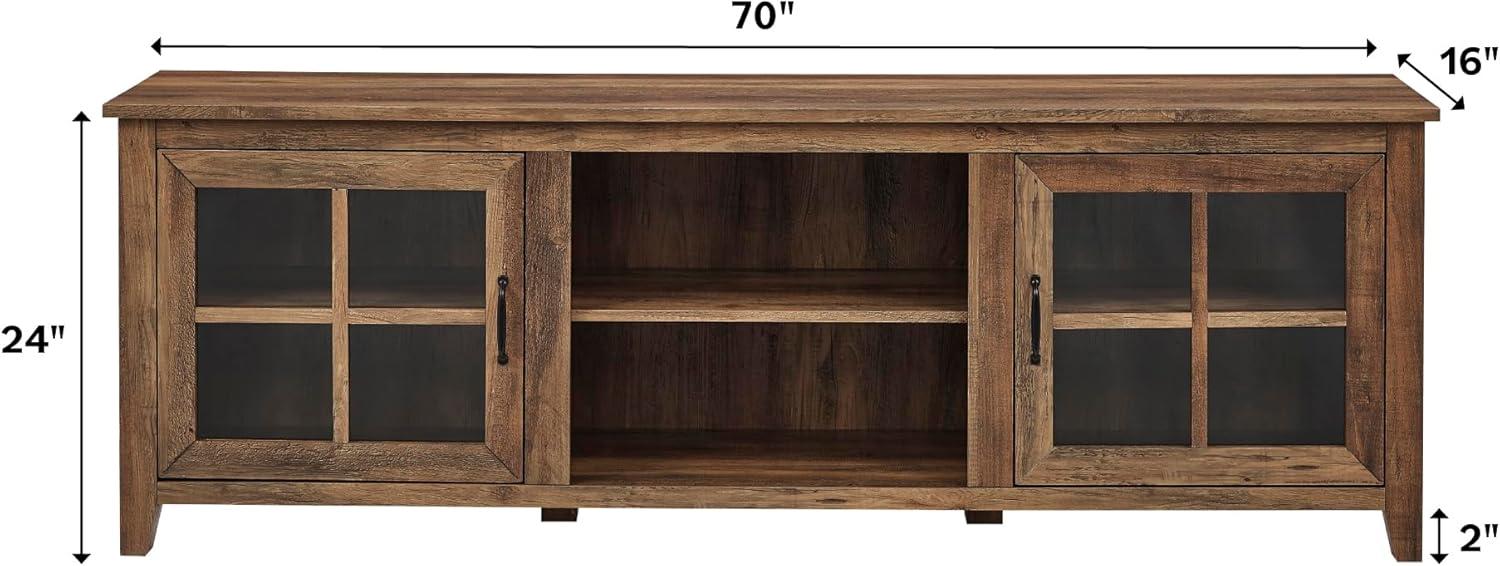 imageWalker Edison Portsmouth Classic 2 Glass Door TV Stand for TVs up to 80 Inches 70 Inch BirchRustic Oak