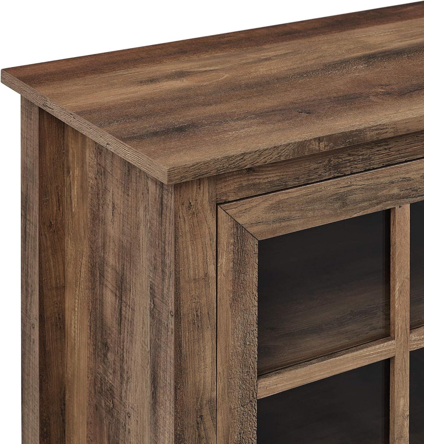 imageWalker Edison Portsmouth Classic 2 Glass Door TV Stand for TVs up to 80 Inches 70 Inch BirchRustic Oak