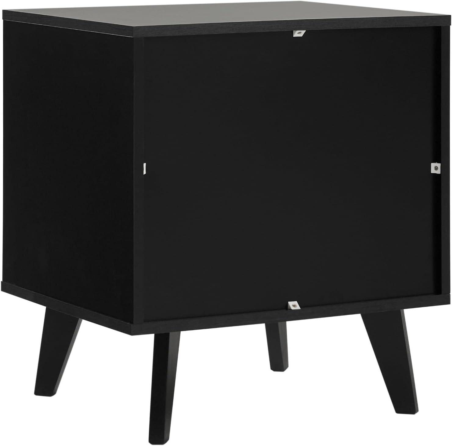 imageWalker Edison Raelyn MidCentury Modern 1Drawer Nightstand 20 Inch BlackBlack