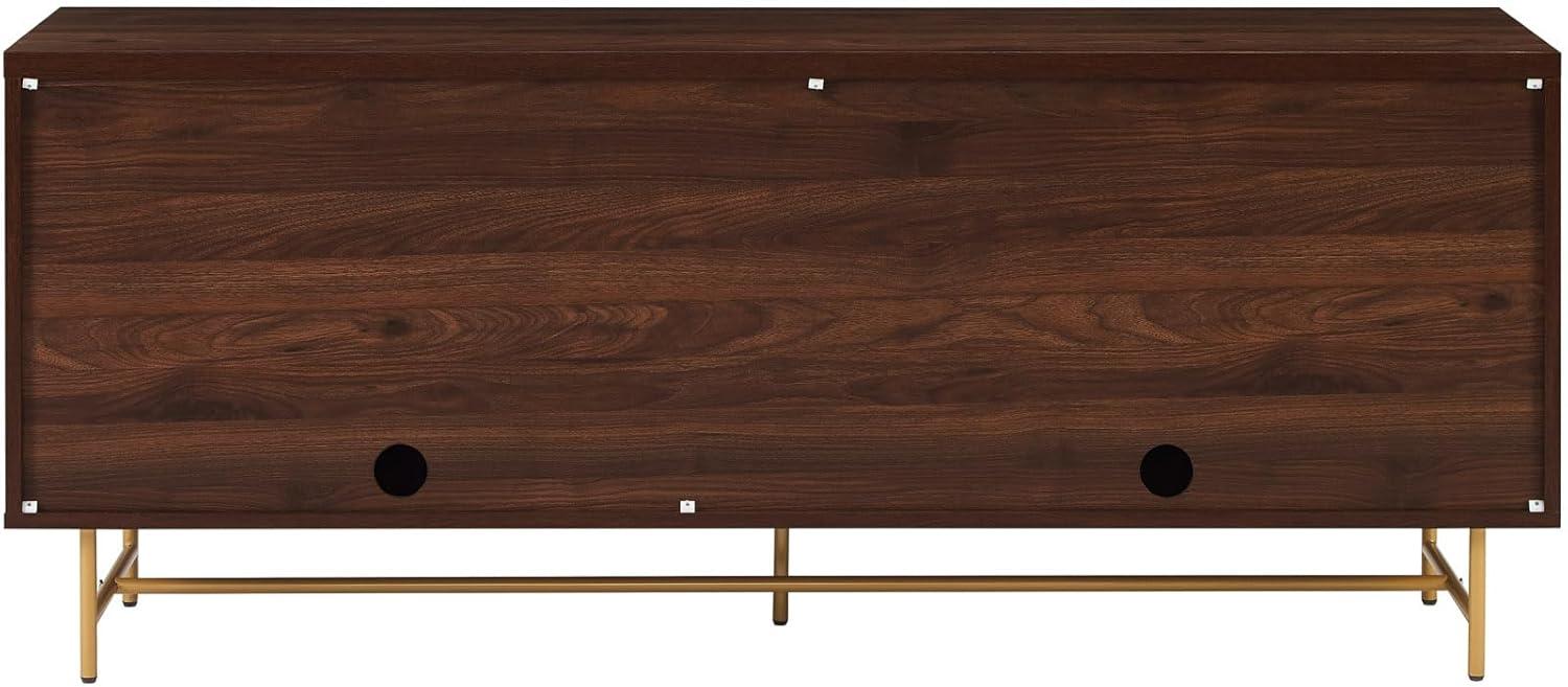 imageWalker Edison Reema Fluted 4Door Kitchen Sideboard Buffet Console 69 Inch Coastal OakGold dark Walnut