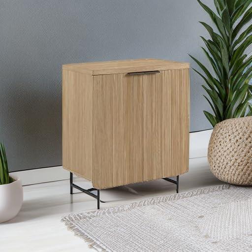 imageWalker Edison Reema Fluted Door Accent Table 32 Inch Coastal OakCoastal Oak