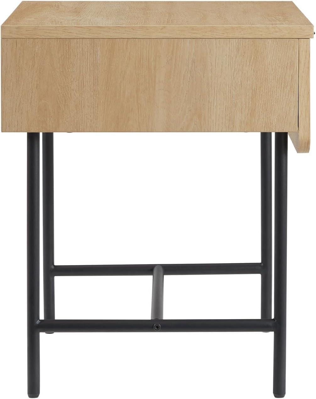 imageWalker Edison Reema Fluted Drawer Side Table 18 Inch Coastal OakCoastal Oak