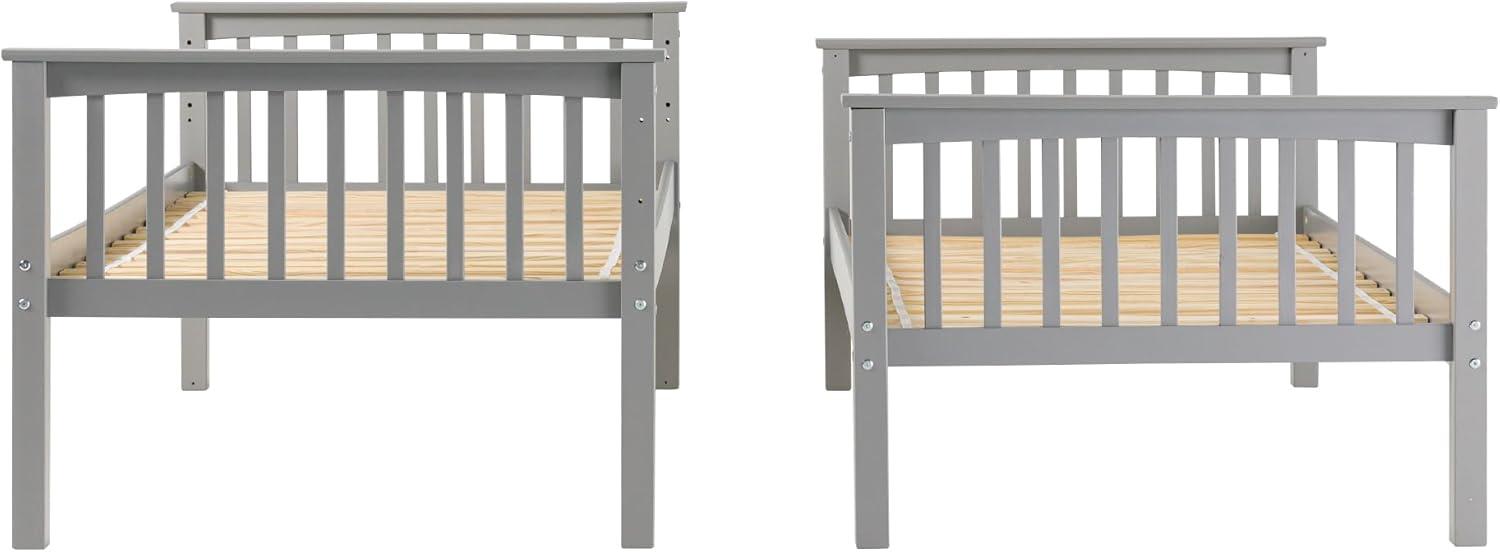 imageWalker Edison Resende Mission Style Solid Wood Twin over Twin Bunk Bed Twin over Twin GreyGrey
