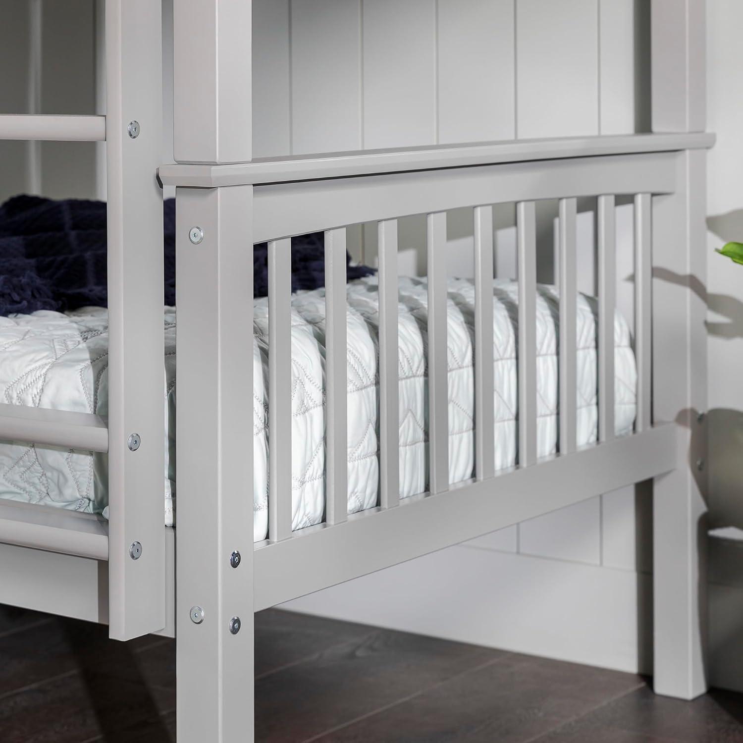 imageWalker Edison Resende Mission Style Solid Wood Twin over Twin Bunk Bed Twin over Twin GreyGrey
