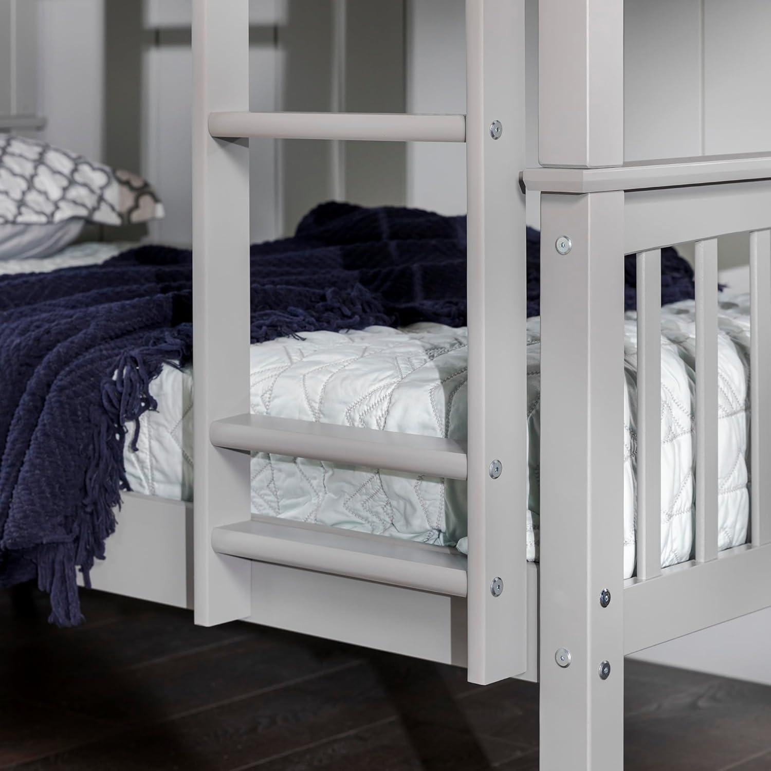 imageWalker Edison Resende Mission Style Solid Wood Twin over Twin Bunk Bed Twin over Twin GreyGrey