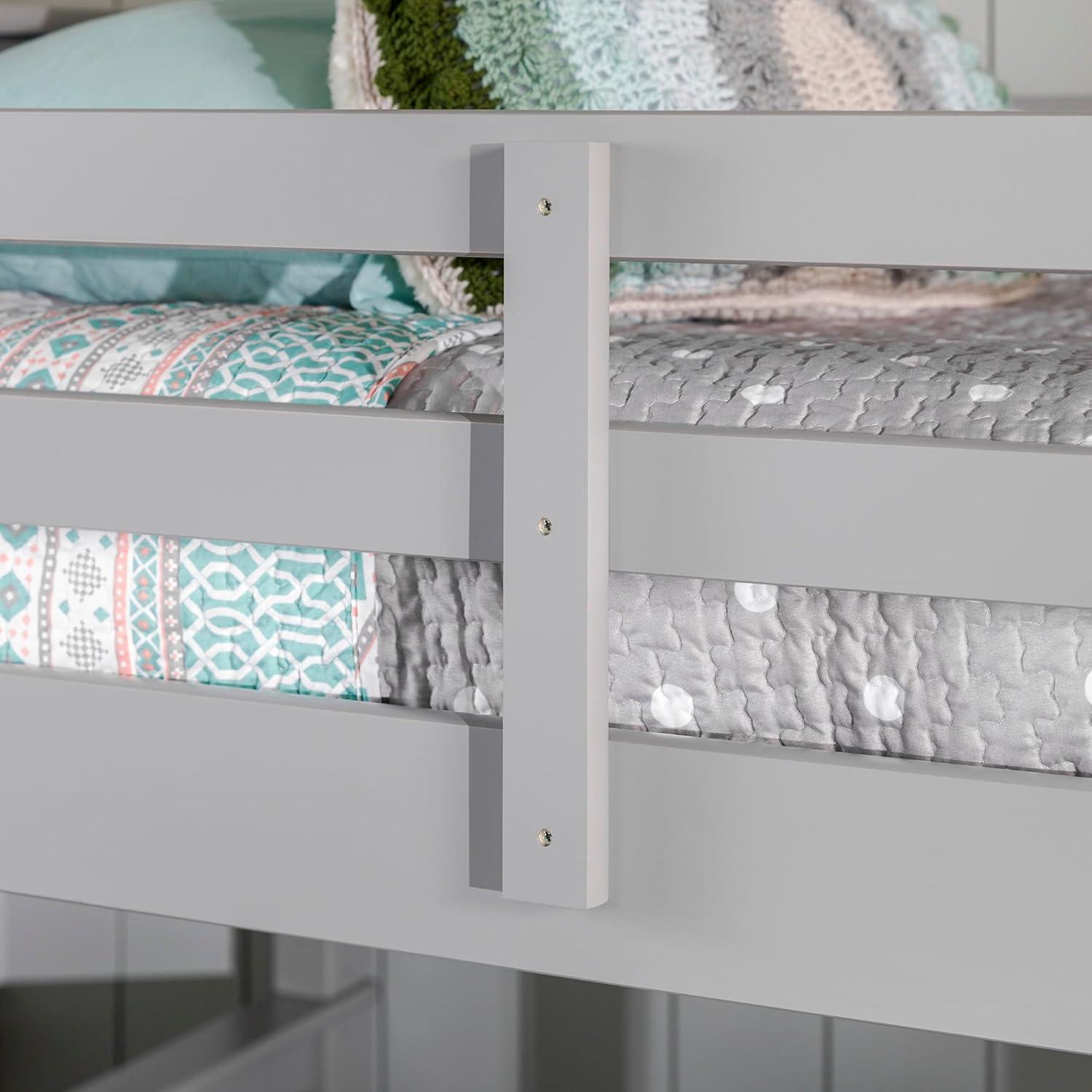 imageWalker Edison Resende Mission Style Solid Wood Twin over Twin Bunk Bed Twin over Twin GreyGrey