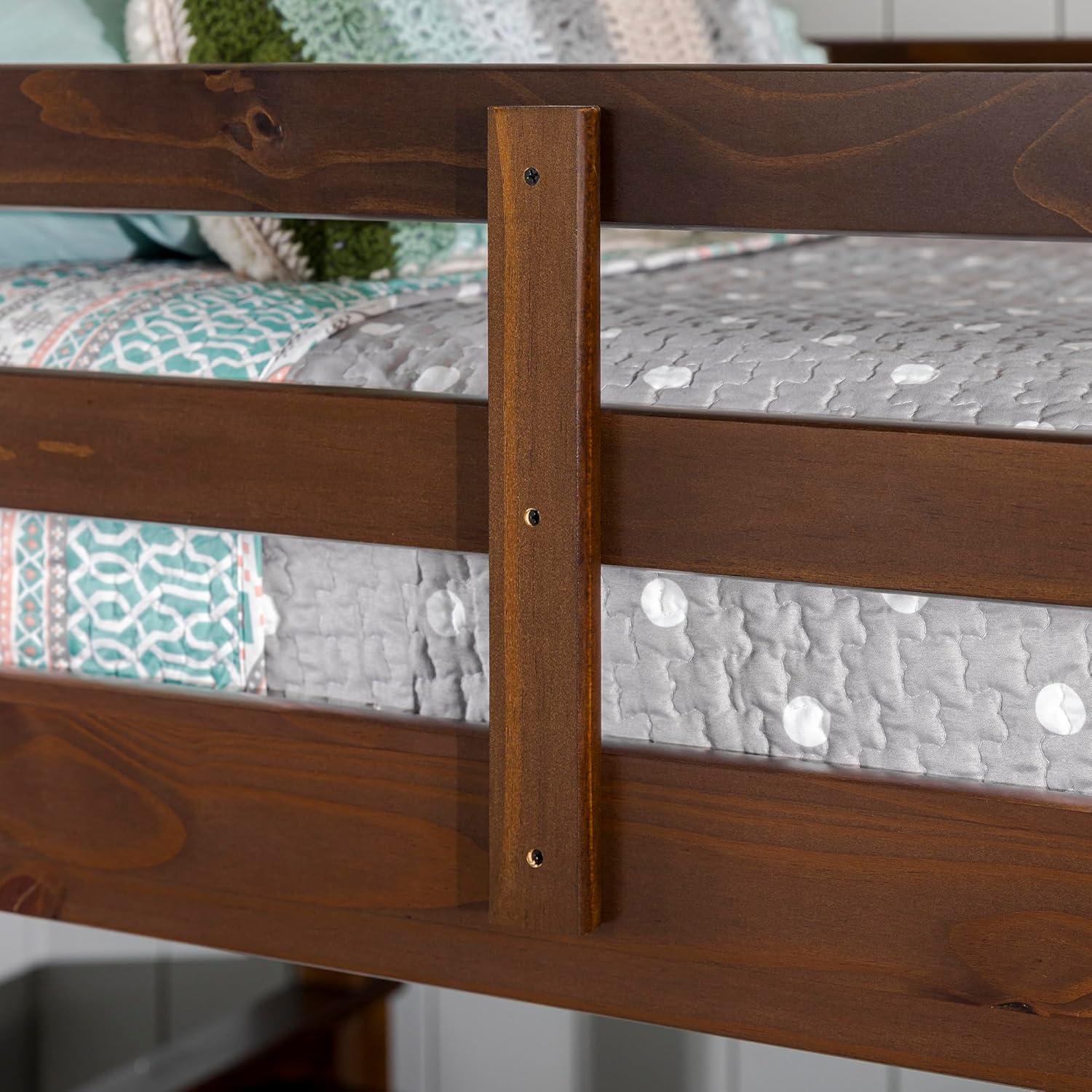 imageWalker Edison Resende Mission Style Solid Wood Twin over Twin Bunk Bed Twin over Twin GreyWalnut