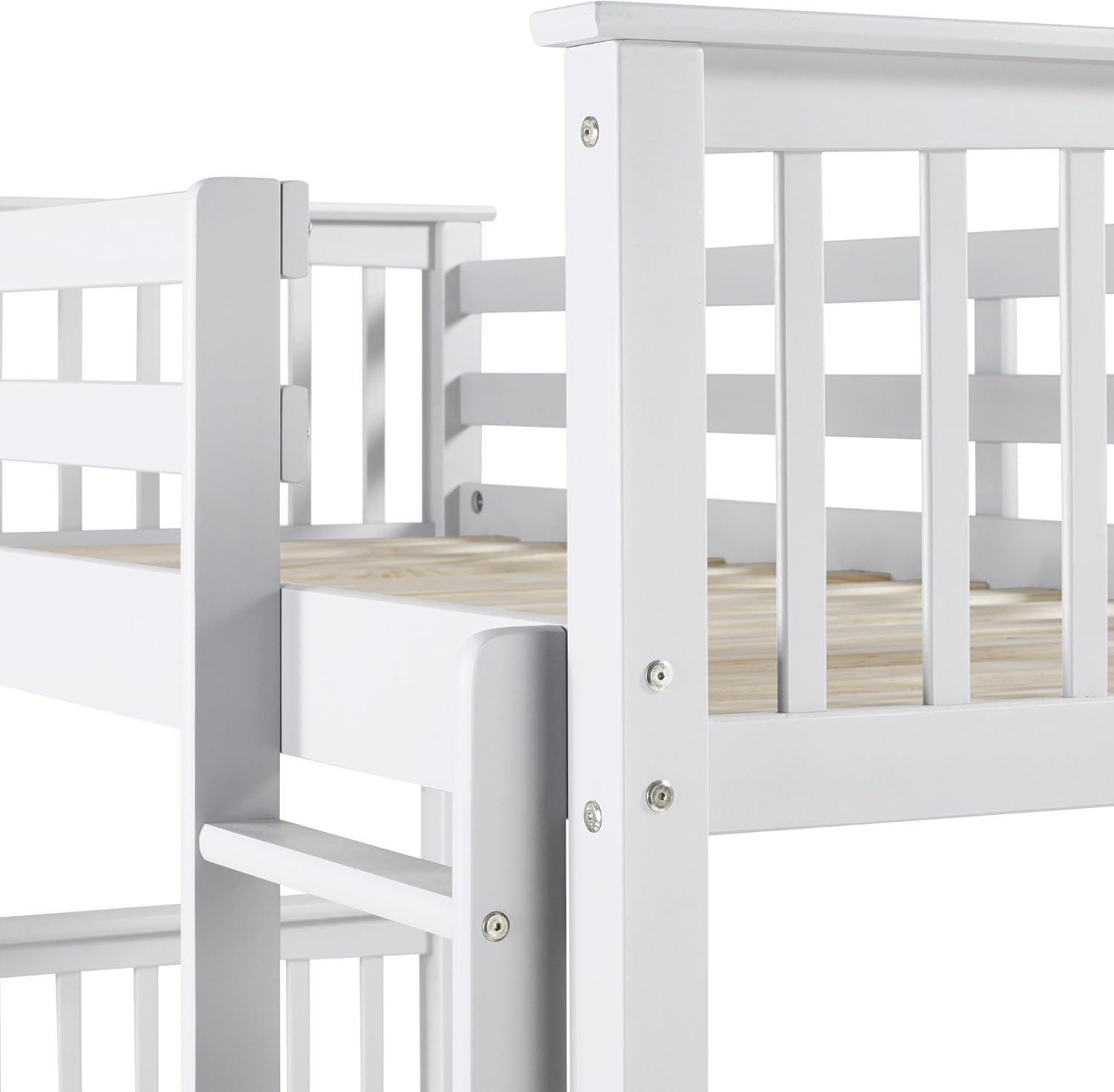 imageWalker Edison Resende Mission Style Solid Wood Twin over Twin Bunk Bed Twin over Twin GreyWhite