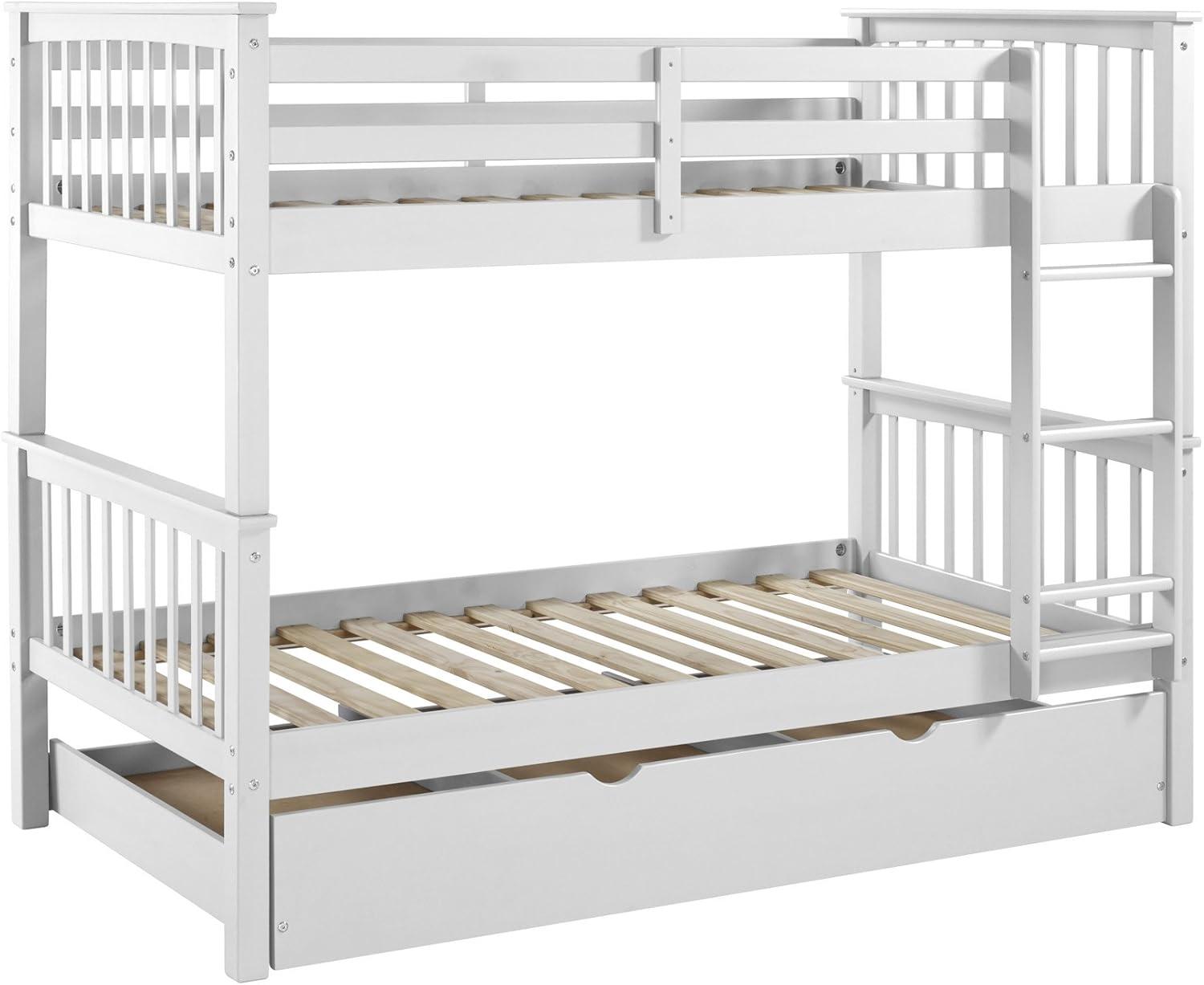 imageWalker Edison Resende Mission Style Solid Wood Twin over Twin Bunk Bed Twin over Twin GreyWhite