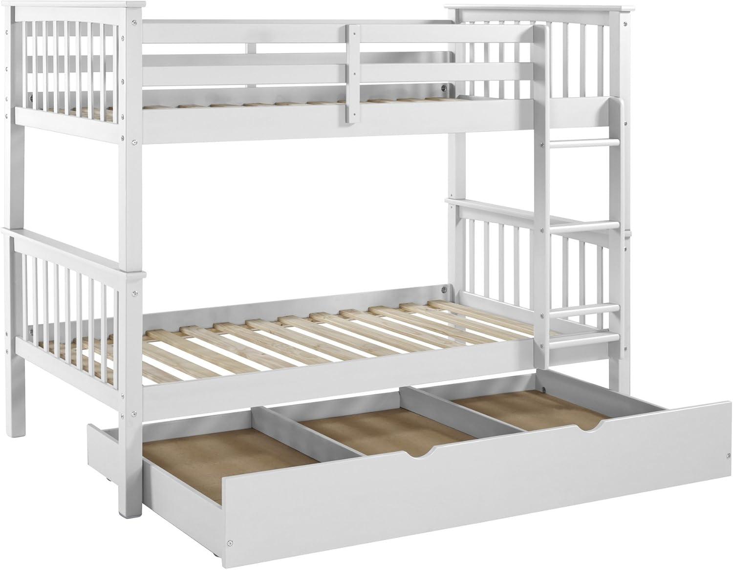 imageWalker Edison Resende Mission Style Solid Wood Twin over Twin Bunk Bed Twin over Twin GreyWhite